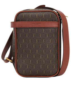 Vertical Le Monogramme Camera Bag, Canvas/Leather, Brown, MII, DB, 2*